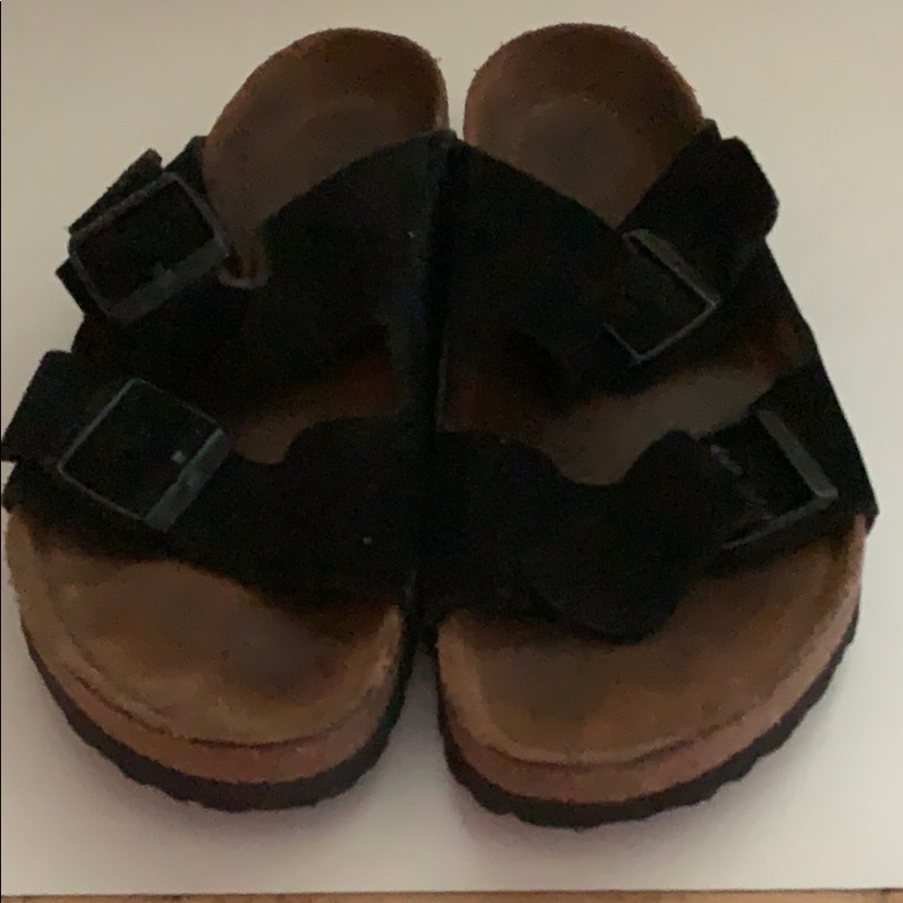 Birkenstock Arizona Black suede straps size 37
